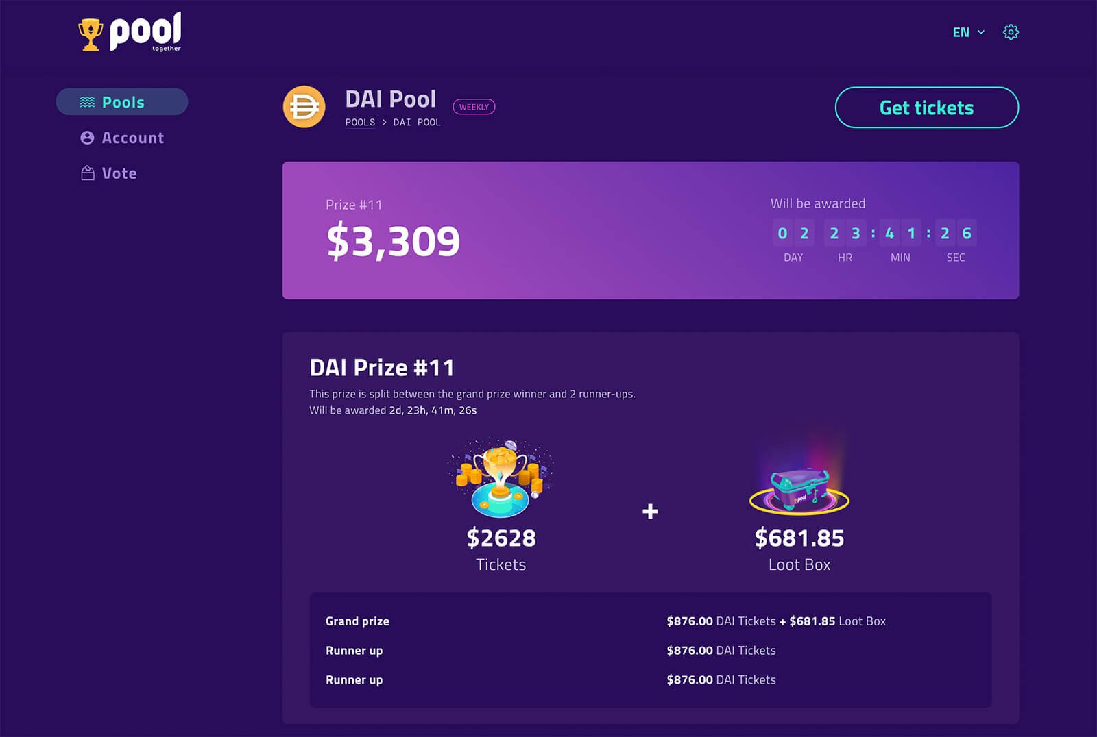 PoolTogether is a protocol for no-loss money games powered by Ethereum.